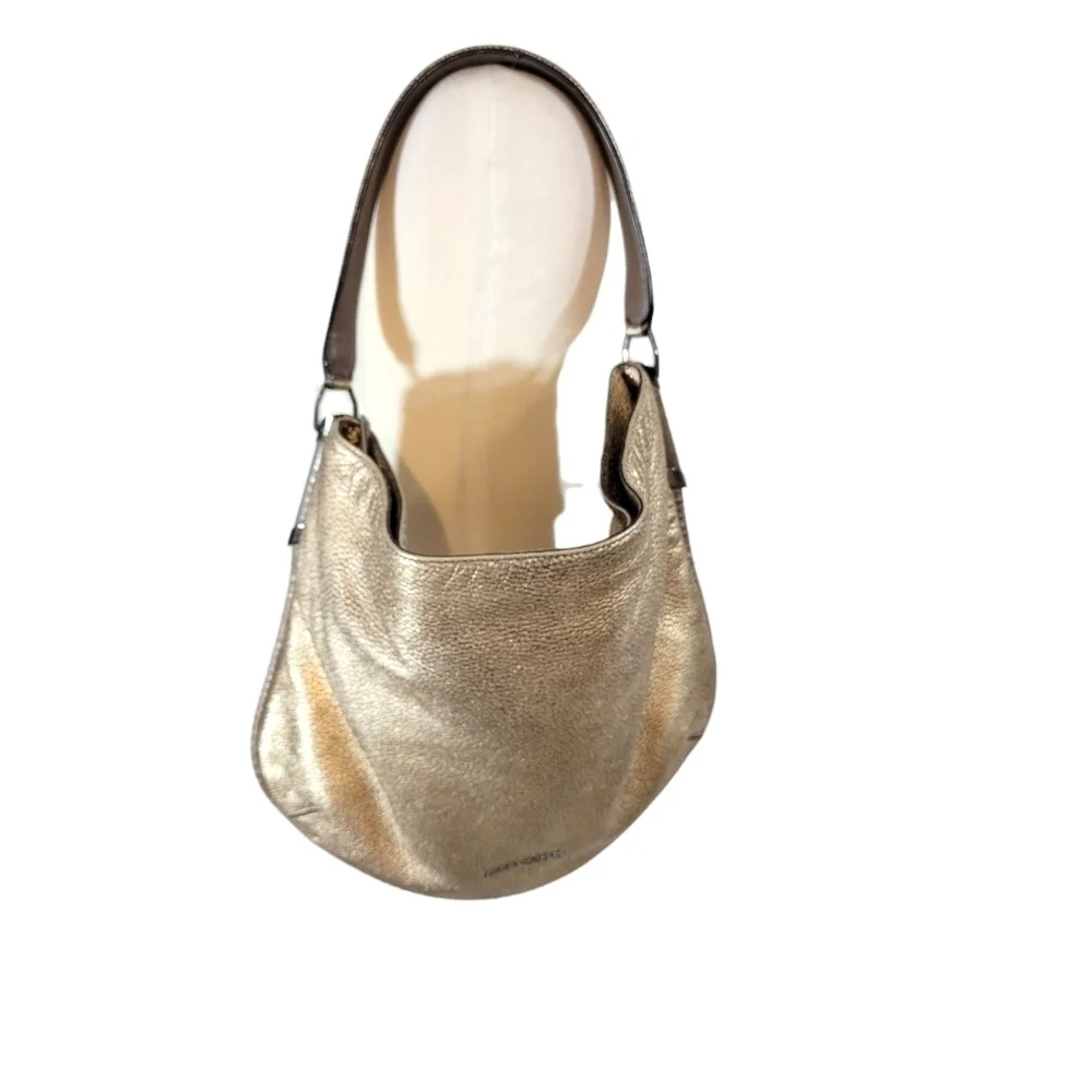 Jimmy Choo Zoe Gold Leather & Snakeskin Hobo